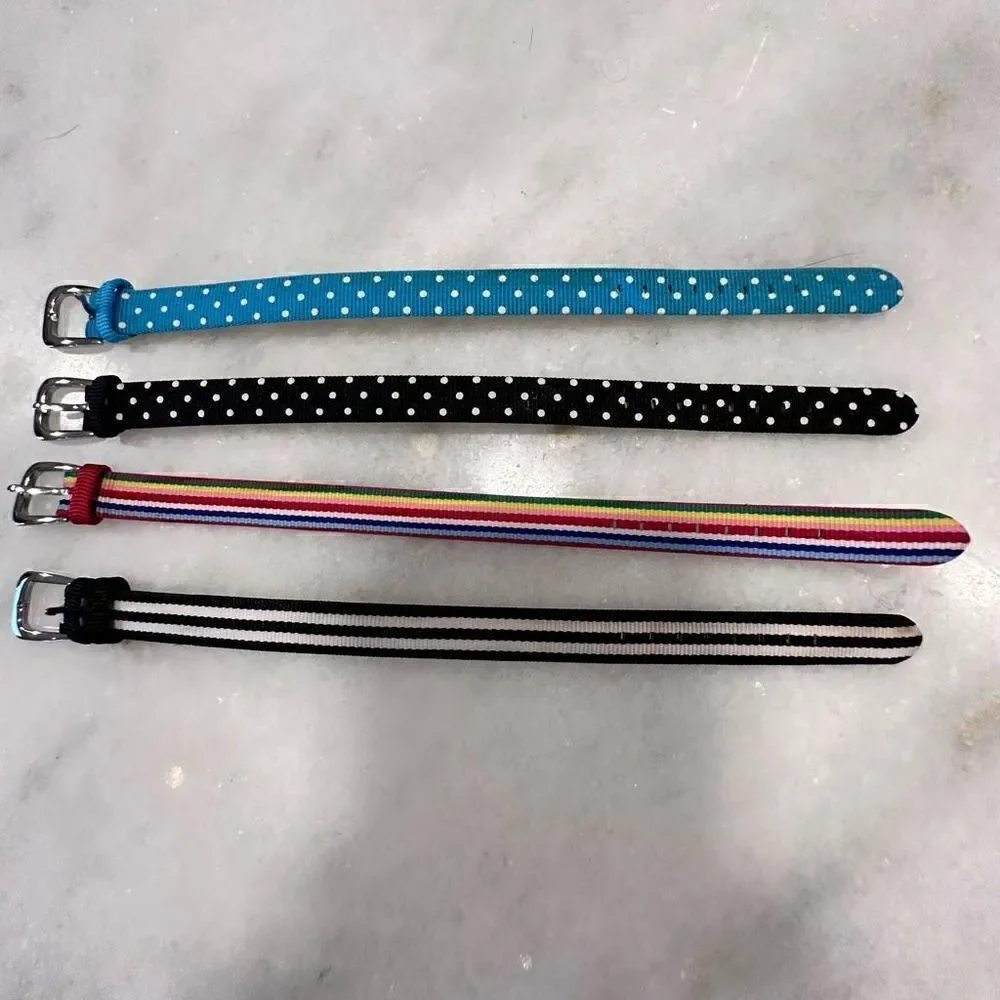 Polka Dot Striped Belt Style Bundle Of 4 Multicolor Watch Bands NWOT